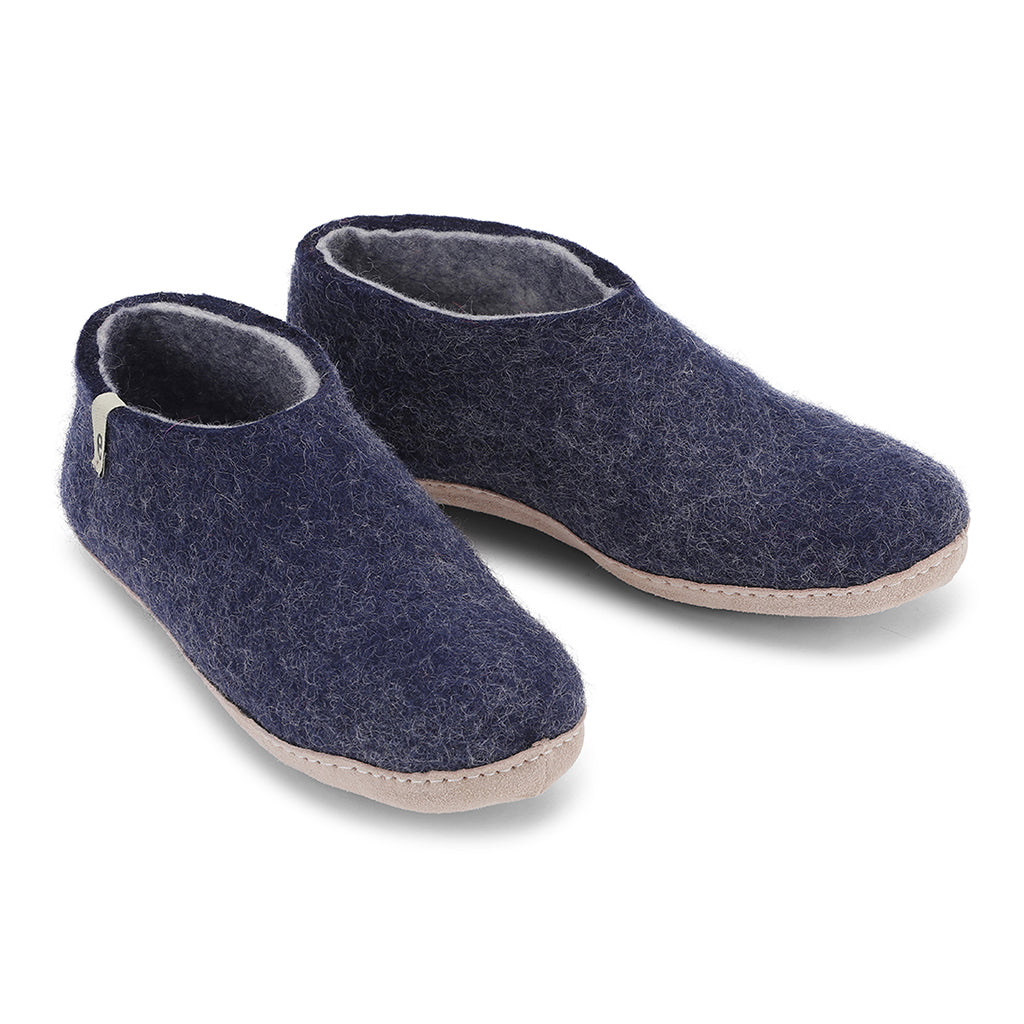 Egos Felted Wool Slipper Boots Blue The Natural Slipper Shop